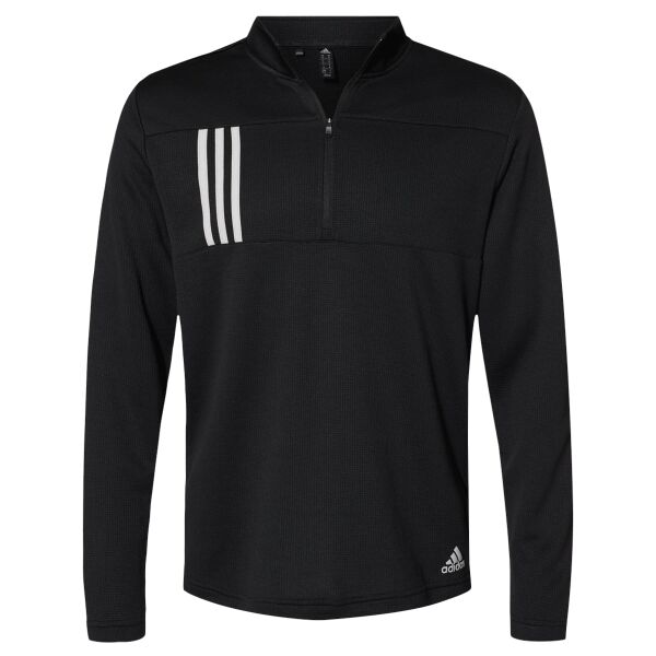Men's 3-Stripe Double-Knit Quarter-Zip Pullover Thumbnail