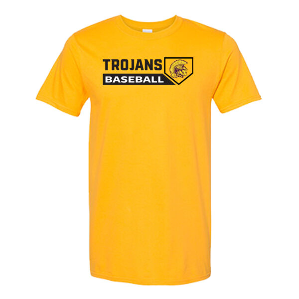 Trojans Baseball W/ Plate - Unisex Softstyle® T-Shirt Thumbnail