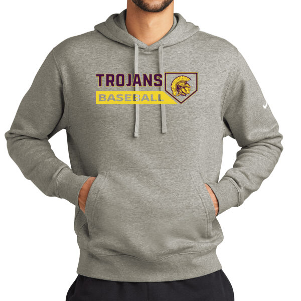 Trojans Baseball W/ Plate - Club Fleece Sleeve Swoosh Pullover Hoodie Thumbnail