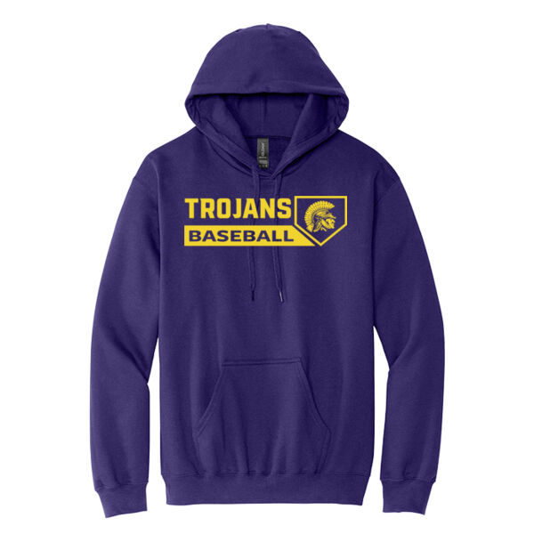 Trojans Baseball W/ Plate - Softstyle ® Midweight Pullover Hooded Sweatshirt Thumbnail