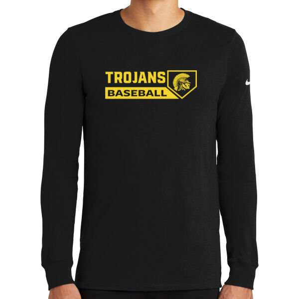 Trojans Baseball W/ Plate - Dri FIT Cotton/Poly Long Sleeve Tee Thumbnail