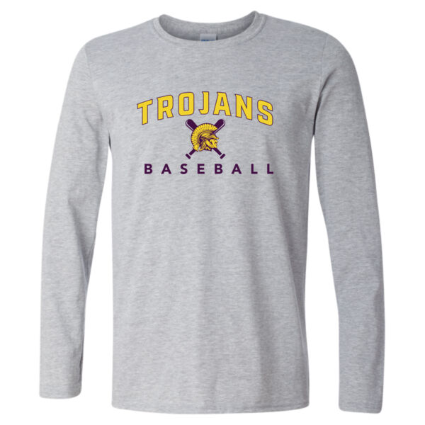 Trojans Baseball W / Bats - Unisex Softstyle® Long Sleeve T-Shirt Thumbnail