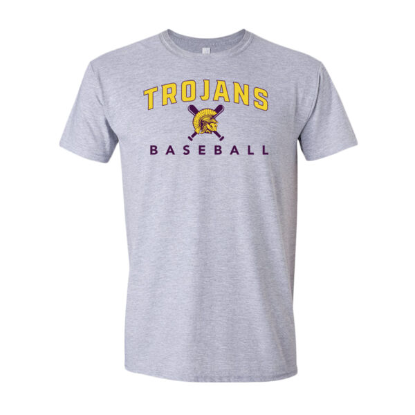 Trojans Baseball W / Bats - Unisex Softstyle® T-Shirt Thumbnail