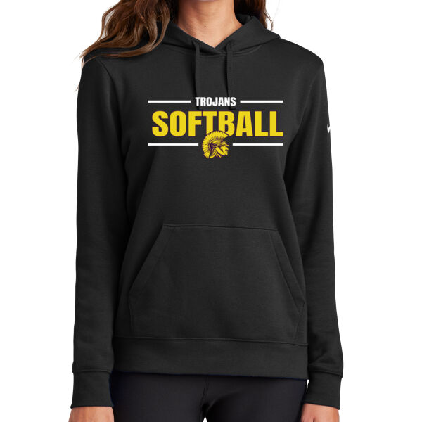 Trojans Softball - Women's Club Fleece Sleeve Swoosh Pullover Hoodie Thumbnail