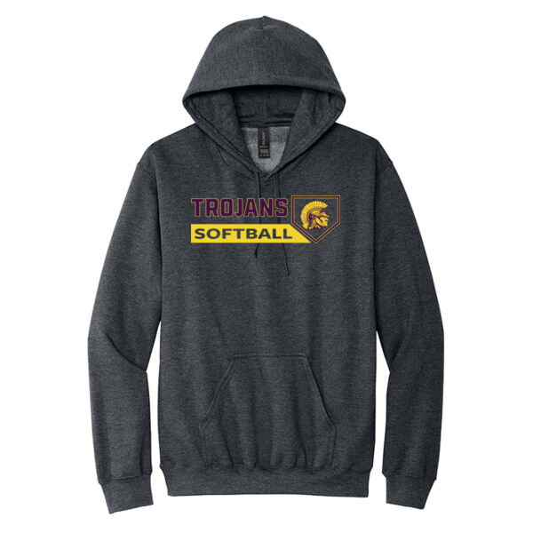 Trojans Softball W/ Plate - Softstyle ® Midweight Pullover Hooded Sweatshirt Thumbnail