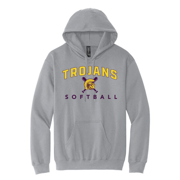 Trojans Softball W/ Bats - Softstyle ® Midweight Pullover Hooded Sweatshirt Thumbnail