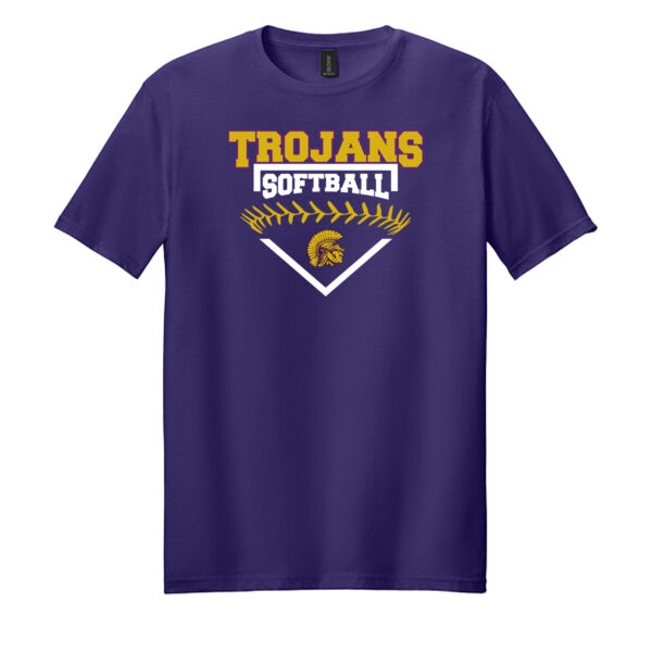 Trojans Softball Plate & Seams - Softstyle ® T Shirt Thumbnail
